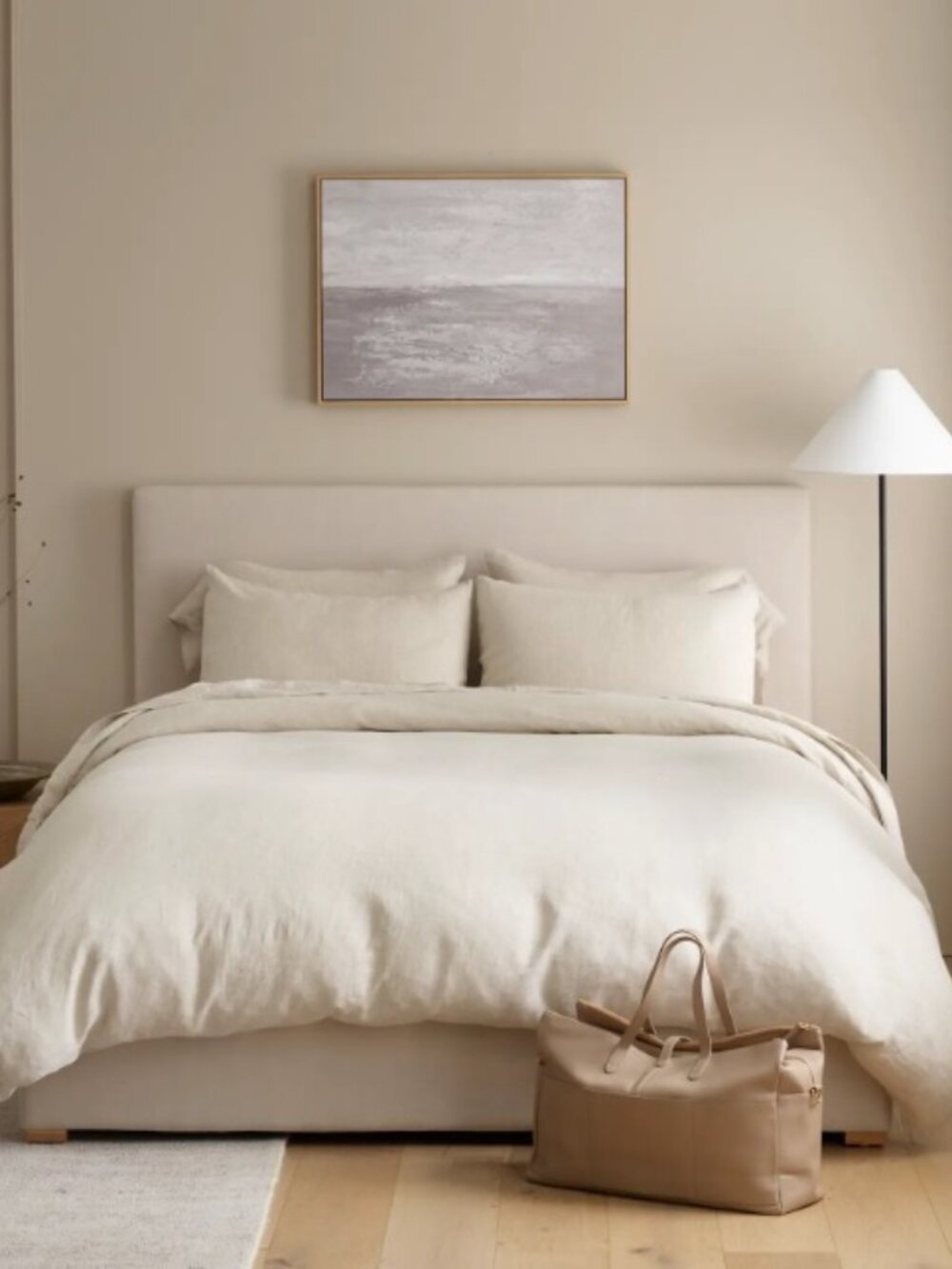 Quince Full Queen Natural Beige Chambray Duvet Cover NWOT Linen
